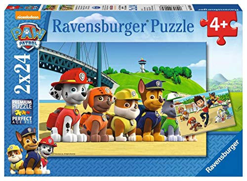 Ravensburger 90648 Puzzel Paw Patrol Dappere Honden - Twee Puzzels - 24 Stukjes - Kinderpuzzel