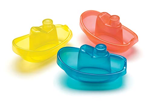 Playgro Badspeelgoed stapelbekers, 4 stuks, baby speelgoed, vanaf 9 maanden Blau/Rot/Gelb