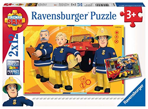 Ravensburger 75843 Puzzel Brandweerman Sam Aan Het Werk - Twee Puzzels - 12 Stukjes - Kinderpuzzel