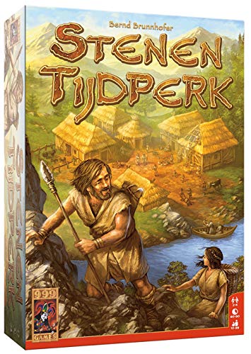 999 Games - Stenen Tijdperk Bordspel - Basisspel vanaf 10 jaar - Genomineerd voor de Nederlandse spellenprijs 2009, Winnaar speelgoed van het jaar 2012 - voor 2 tot 4 spelers - 999-STE01, meerkleurig