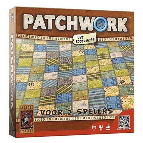 999 Games - Patchwork Bordspel - vanaf 8 jaar - Een van de beste spellen van 2015 - Uwe Rosenberg - Tile placement - voor 2 spelers - 999-PAT01, meerkleurig