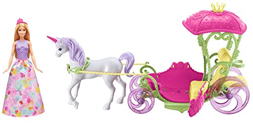 Barbie DYX31 Dreamtopia prinses, eenhoorn en koets, poppenspeelset met accessoires, speelgoed voor meisjes vanaf 3 jaar