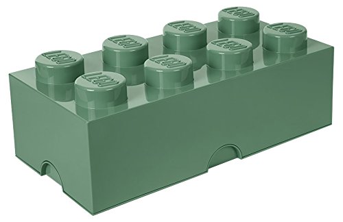 Room Copenhagen Lego Brick 8 Knobs, Stackable Storage Box, 12 l, Sand Green