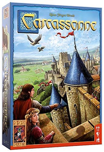 999 Games - Carcassonne Bordspel - Basisspel vanaf 7 jaar - Genomineerd voor speelgoed van het jaar 2001, - Klaus-Jurgen Wrede - Area control ,Tile Placement - voor 2 tot 5 spelers - 999-CAR01N