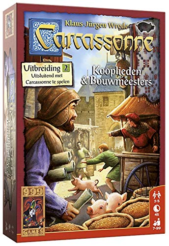 999 Games - Carcassonne: Kooplieden & Bouwmeesters Bordspel - Uitbreiding vanaf 7 jaar - Een van de beste spellen van 2016 - voor 2 tot 5 spelers - 999-CAR04N