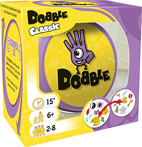 Dobble Classic NL - Kaartspel voor jong en oud - Test je snelheid, observatie en reflexen - Vijf spelvariaties mogelijk - Voor de hele familie - Taal: Nederlands