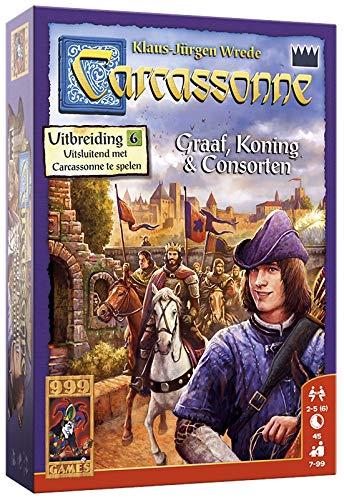 999 Games - Carcassonne: Graaf, Koning en Consorten Bordspel - Uitbreiding vanaf 7 jaar - Een van de beste spellen van 2017 - voor 2 tot 6 spelers - 999-CAR24N