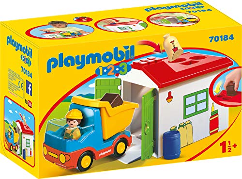 Playmobil 1.2.3 70184 Werkman Met Sorteergarage