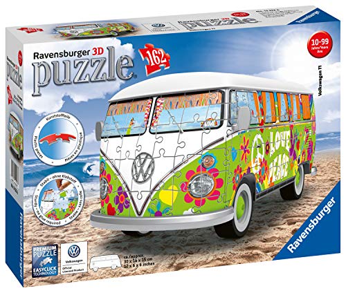 Ravensburger 125326 Volkswagen Bus T1 Hippie Style - 3D Puzzel - 162 Stukjes, Meerkleurig