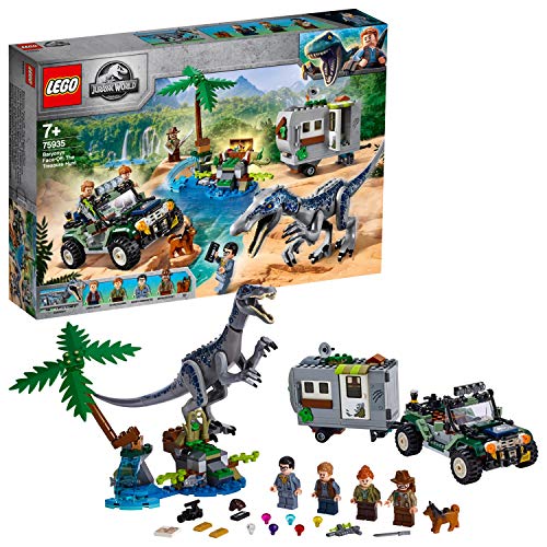 LEGO 75935 Jurassic World Confrontatie met Baryonyx: de speurtocht Dinosaurus speelset met Off Road Buggy speelgoed (434 onderdelen)