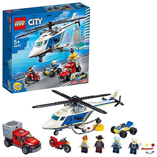 LEGO City Politiehelikopter achtervolging 60243 politiespeelset, LEGO bouwset voor kinderen (212 onderdelen)