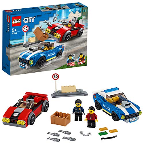 LEGO City Politiearrest op de snelweg 60242 politiespeelgoed, leuke bouwset voor kinderen (185 onderdelen)