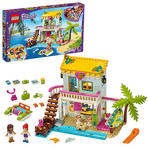 LEGO Friends Strandhuis met minipoppetjes van Andrea en Mia en een coole accessoireset (444 onderdelen)