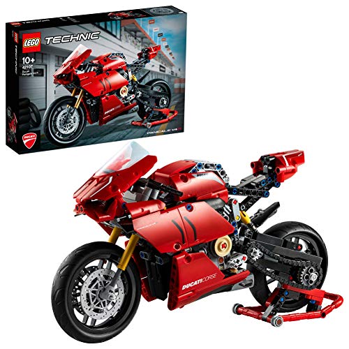 LEGO Technic Ducati Panigale V4 R 42107 bouwset van een speelgoedmotor, bouw zelf een motor met versnellingsbak en vering (646 onderdelen)