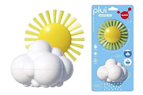 Moluk 2843071 Plui Weather Set, speelset regenwolk en speelborstel, badspeelgoed, educatief speelgoed