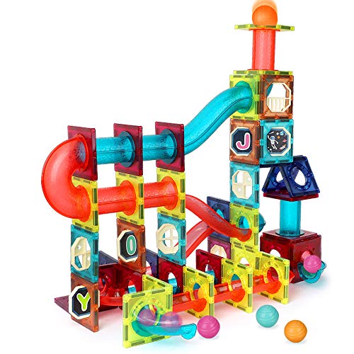 LBLA 110 Stuks Marble Run Kogelbaan, Magnetische bouwblokken, Magnetisch Constructie Speelgoed voor Jongens, Meisjes, Kinderen vanaf 3 Jaar