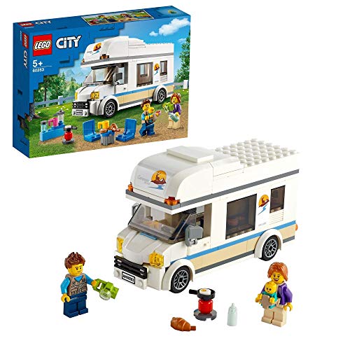 LEGO 60283 City Geweldige Voertuigen Vakantie Voertuigen Camper Speelgoed, camper Auto Speelset, Zomervakantie Speelgoed