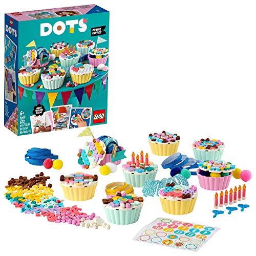 LEGO 41926 DOTS Creatieve Feestkit met Cupcakes, DIY Knutselideeën Feest Set, Knutselen en Handwerk voor Kinderen van 6 Jaar