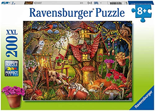 Ravensburger puzzel Huisje in het bos - Legpuzzel - 200 XXL stukjes, zilver