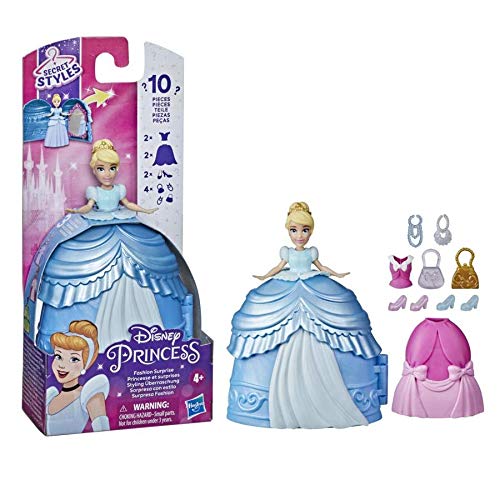 DISNEY PRINCESS F12485X1 Disney Princess Styling verrassing Cinderella, mini-poppenspeelset met kleding en accessoires, speelgoed voor meisjes vanaf 4 jaar, meerkleurig