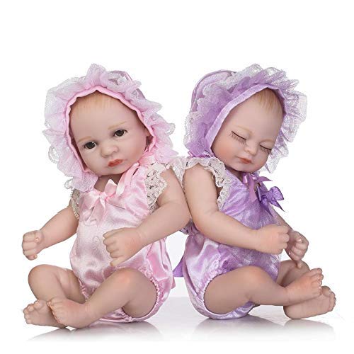 Poppen Tiny 10 Inch 26 cm Full Body Hard Vinyl Levensechte Reborn Meisje Babypoppen Look Real Pasgeboren Baby Pop (Tweeling) Poppen