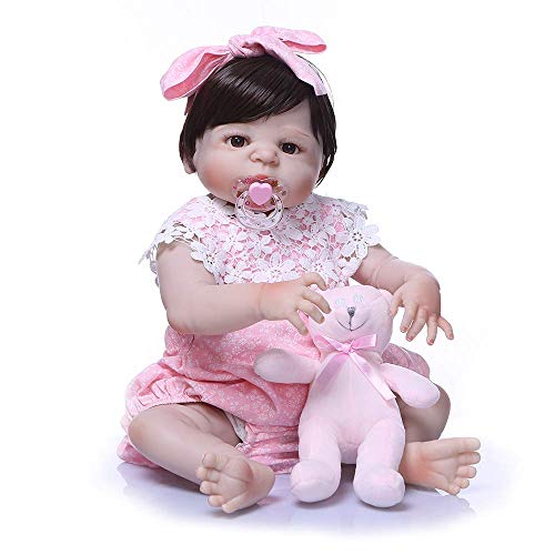 23inch Reborn Full Body Siliconen Poppen Meisje Peuter Reborn Babies Magnetische Mond Pasgeboren Poppen Anatomisch Correcte Beste Cadeau voor Kinderen Poppen