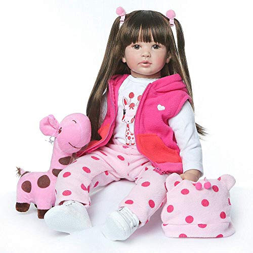 Babypoppen 24 inch 60 cm Mooie Reborn Peuter Meisje Pop Realistische Reborn Baby Poppen met Roze Graffie Speelgoed Verjaardagscadeau poppen