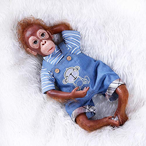 Babypoppen 21 inch 52 cm Handgemaakte Pasgeboren Baby Jeans Outfit Aap Jongen Poppen Zacht Siliconen Vinyl Levensechte Reborn Pop Beste Cadeau voor Kinderen Poppen